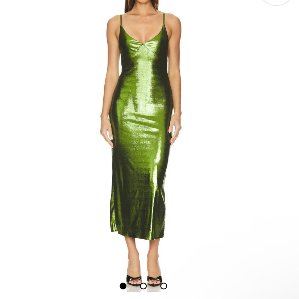 Halo Midi Dress in Green Apple from Revolve